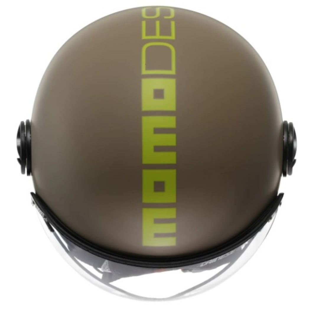 Casco Jet MomoDesign FGTR Classic Mono - Sabbia Opaco/Lime - E2206