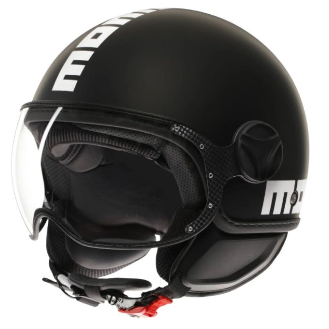 Casco Jet MomoDesign FGTR Classic Mono - Nero Opaco/Bianco - E2206