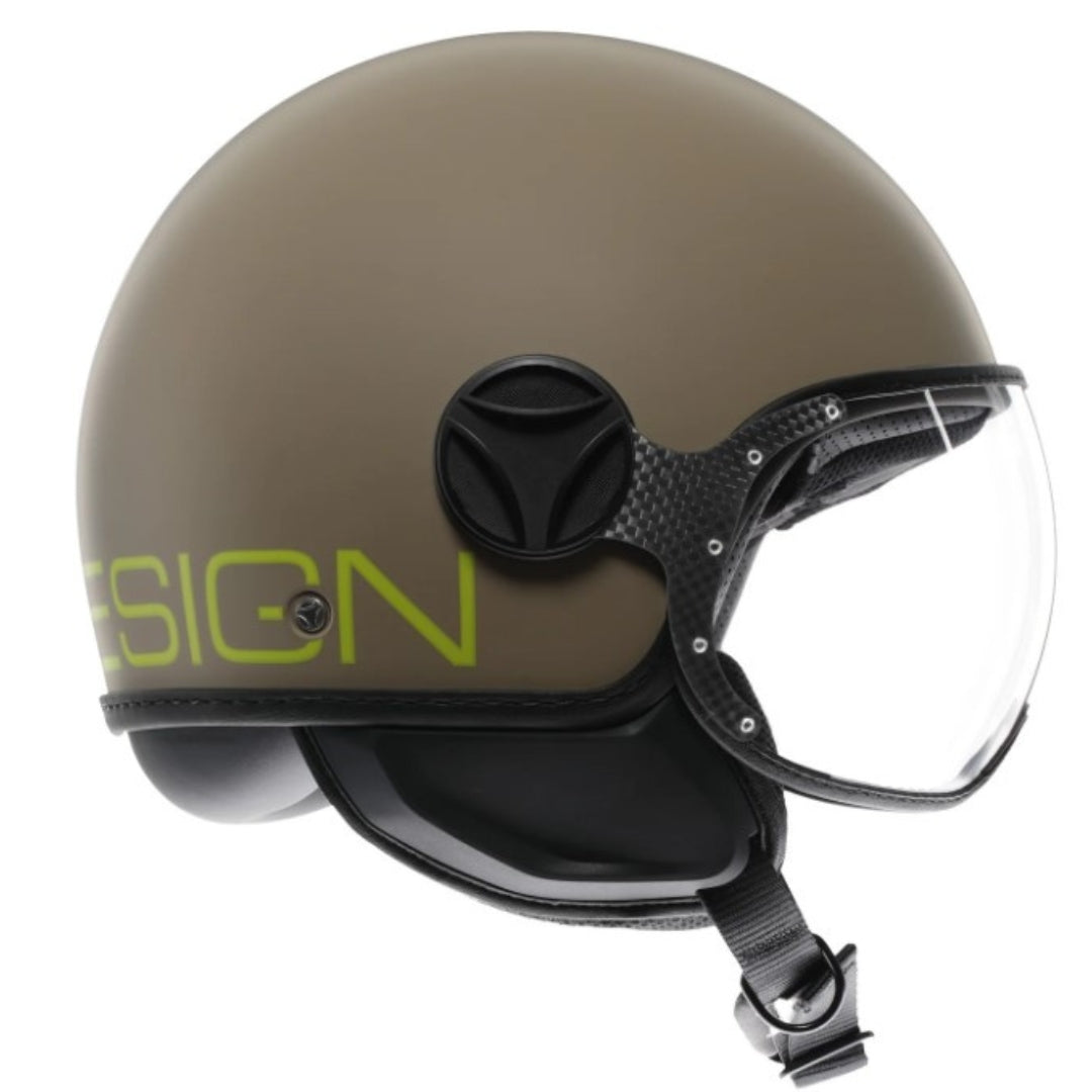 Casco Jet MomoDesign FGTR Classic Mono - Sabbia Opaco/Lime - E2206