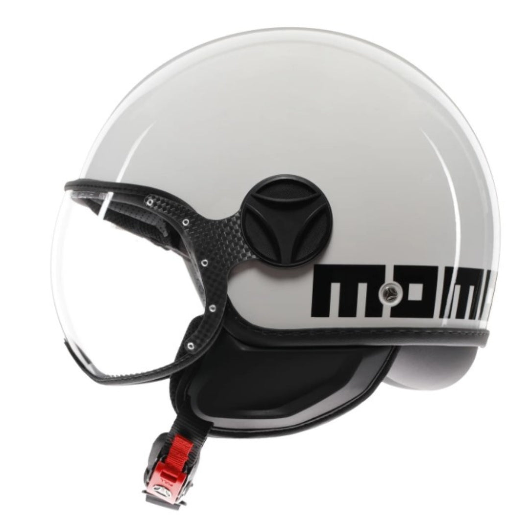 Casco Jet MomoDesign FGTR Classic Mono - Bianco Lucido/Nero - E2206
