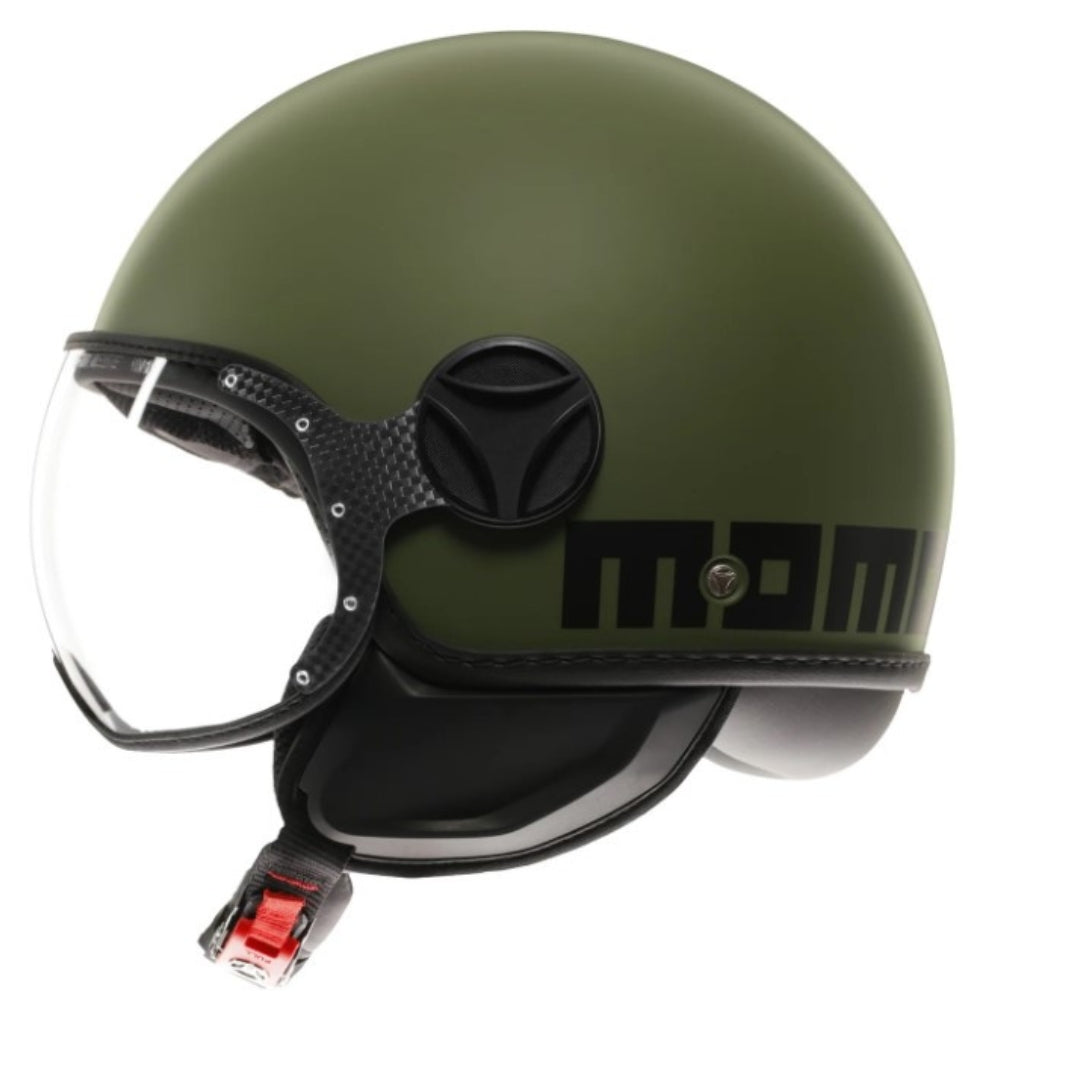 Casco Jet MomoDesign FGTR Classic Mono - Verde Militare Opaco/Nero - E2206