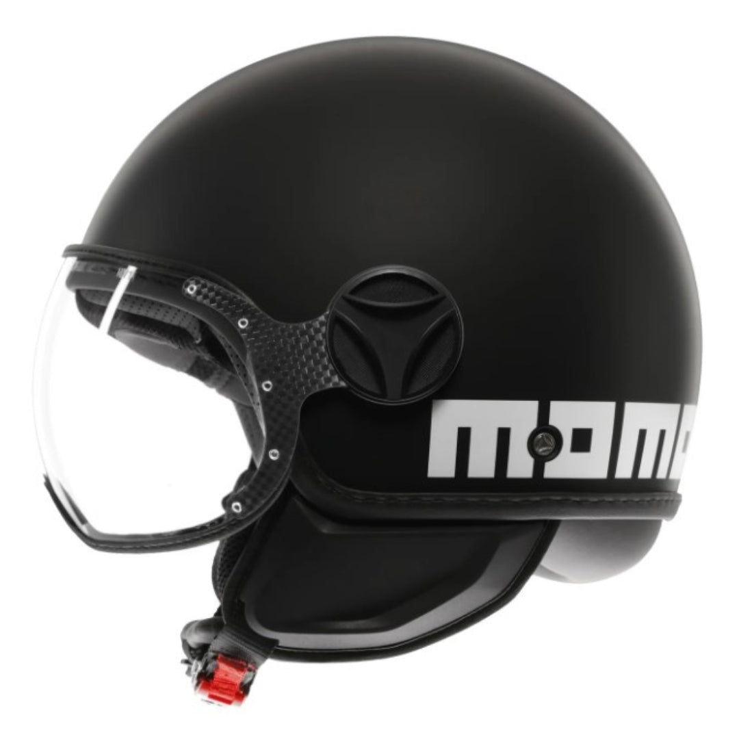 Casco Jet MomoDesign FGTR Classic Mono - Nero Opaco/Bianco - E2206