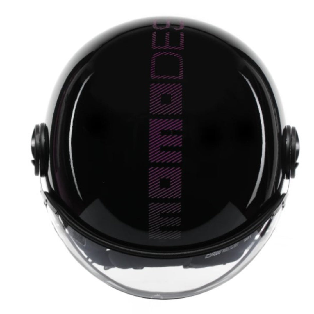 Casco Jet MomoDesign FGTR Classic Stripes - Nero Lucido/Fucsia - E2206