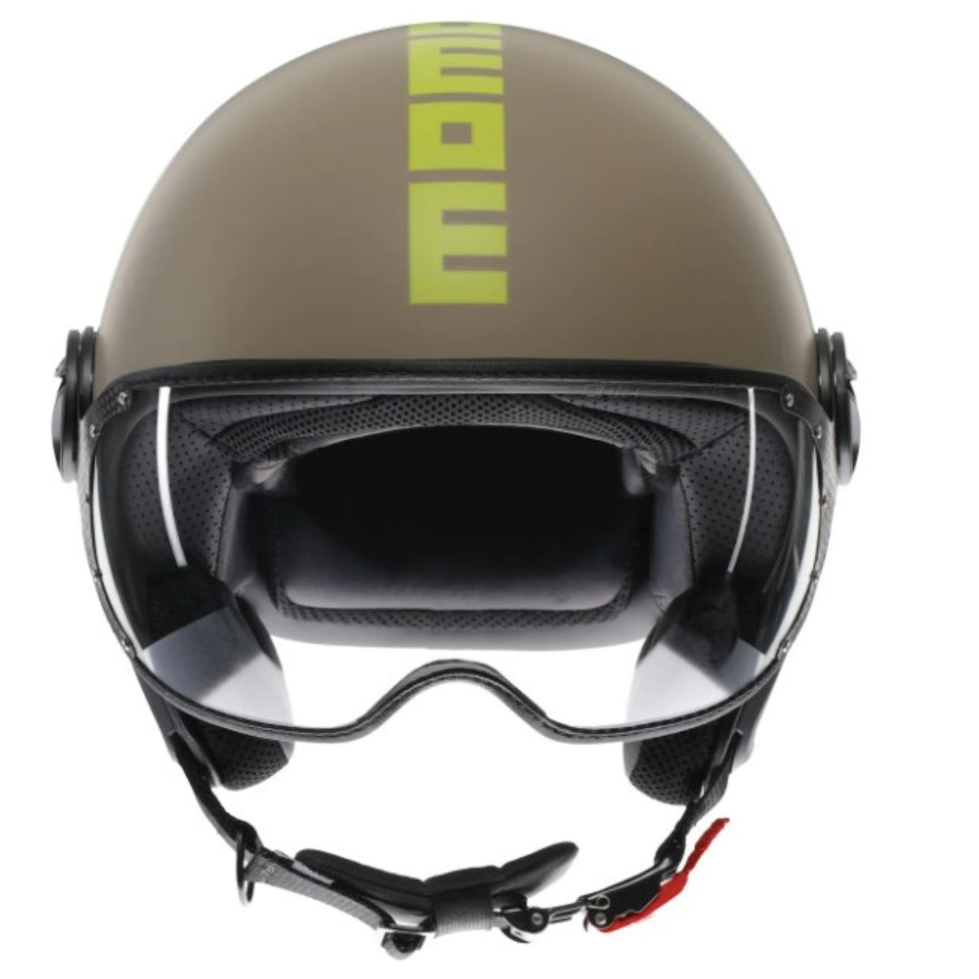 Casco Jet MomoDesign FGTR Classic Mono - Sabbia Opaco/Lime - E2206