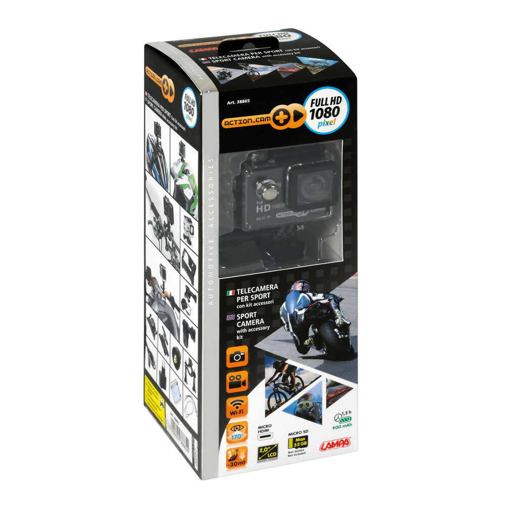 Action Cam Plus Telecamera Sportiva 1080p + Wifi + Kit Accessori