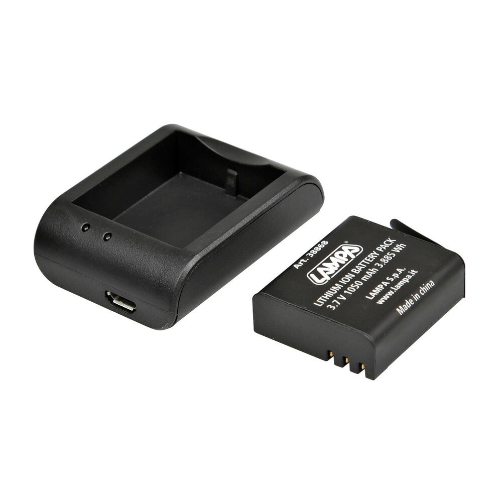 Kit Carica Batteria + Batteria Aggiuntiva Per Action Cam