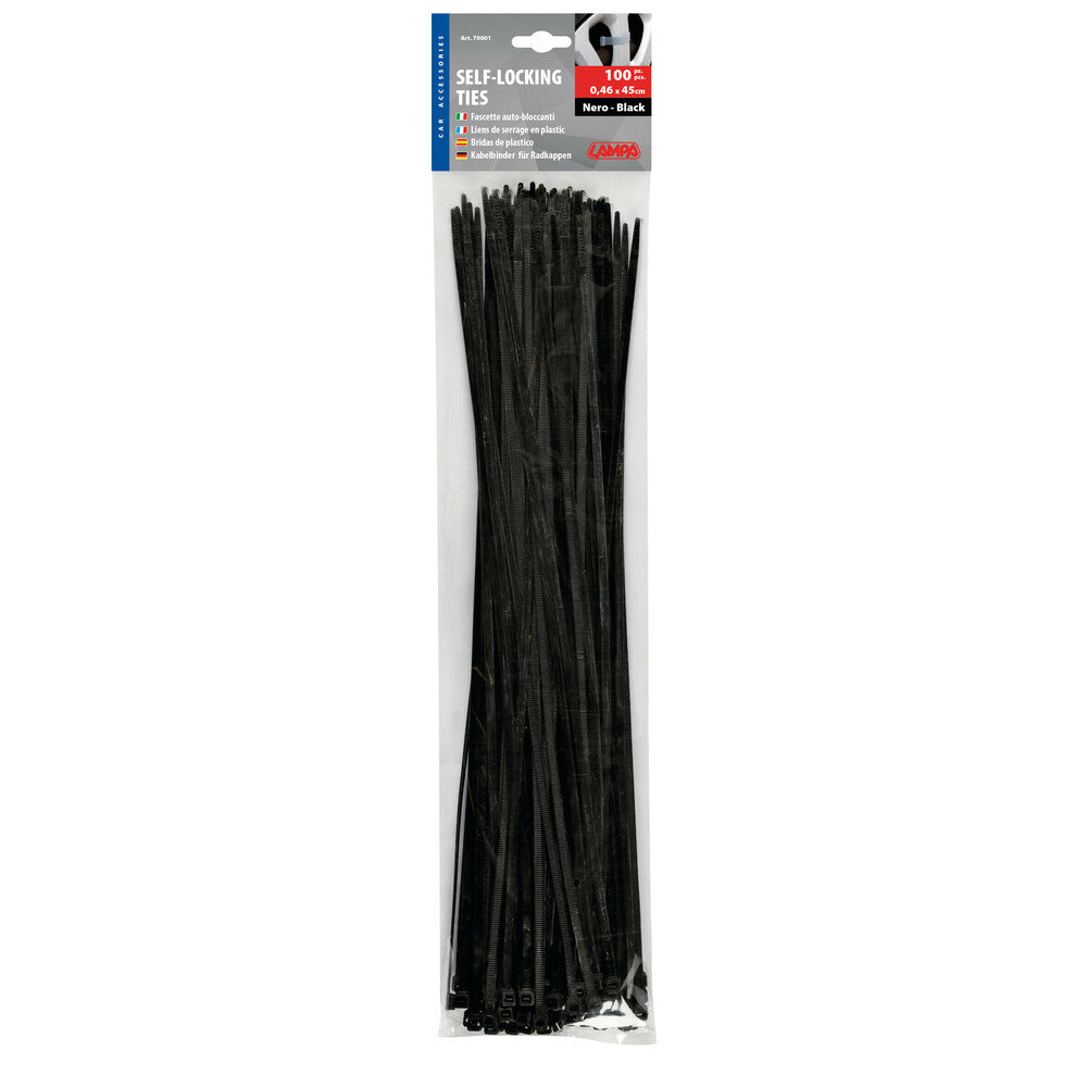 Set Fascette Fermacavo 100 pz - 45 cm - Nero