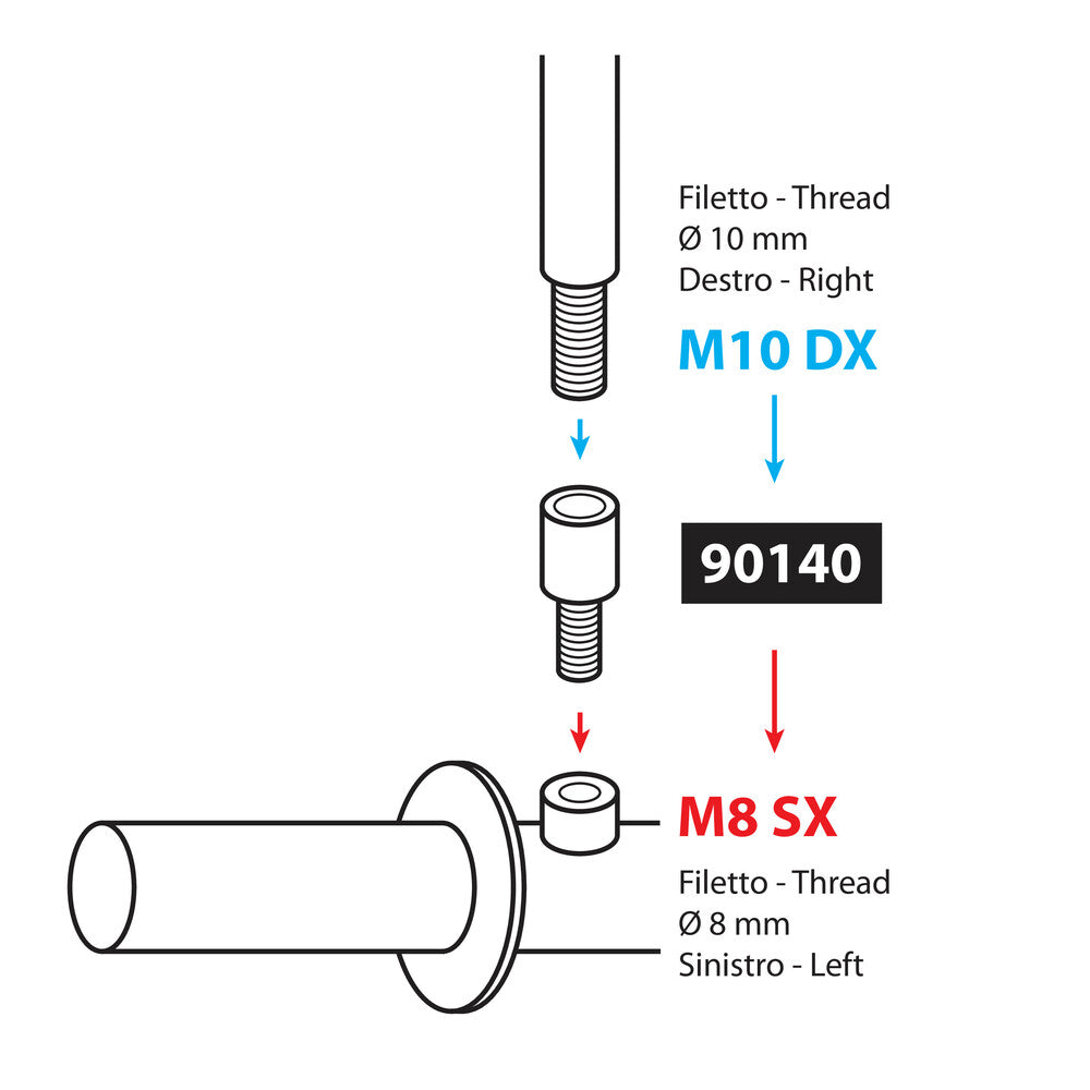 Motorcycle/Scooter Mirror Adapter