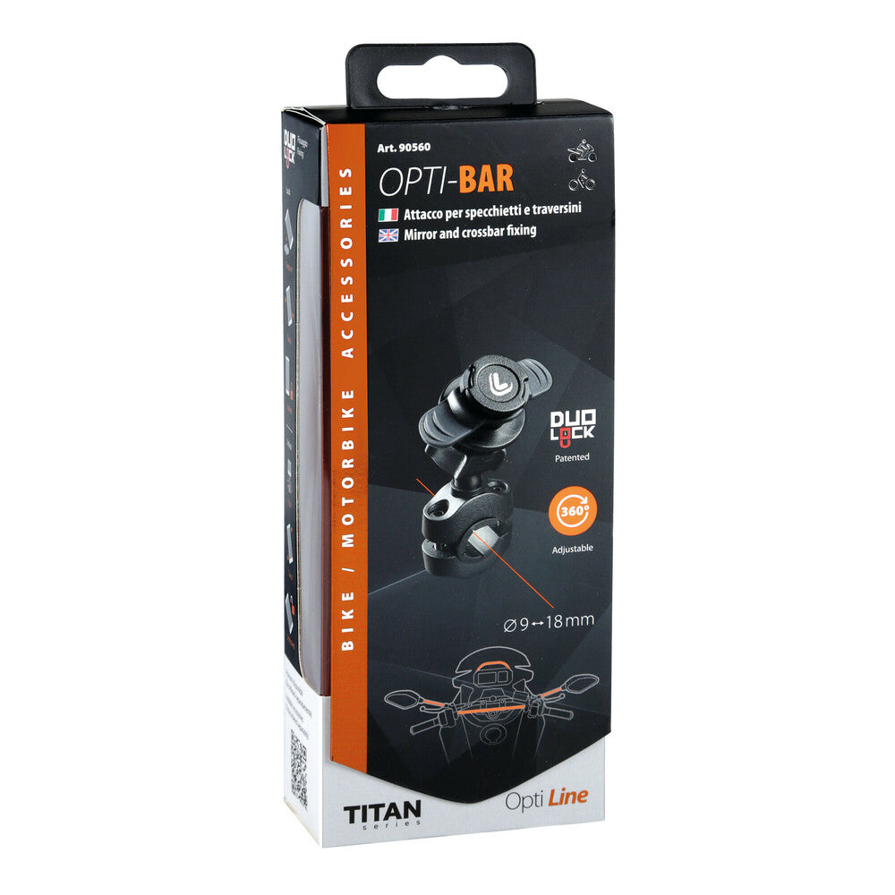 Supporto Portatelefono Con Attacco Specchietti/Traversini - Titan Bar