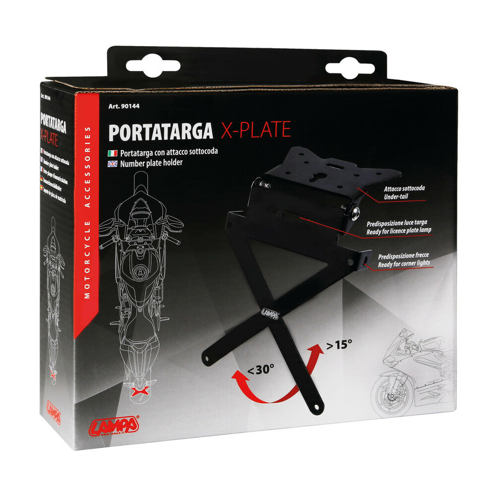 Portatarga Lampa X-Plate Regolabile in Alluminio