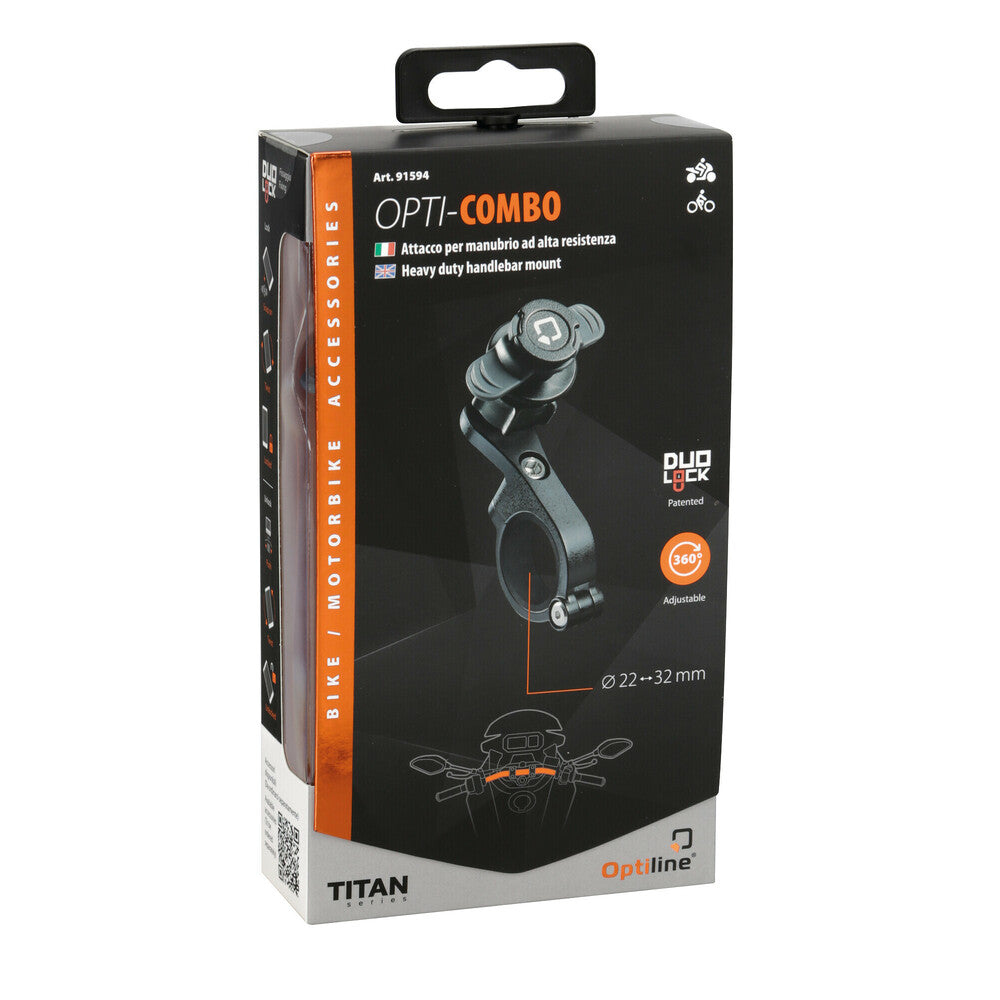 Supporto Portatelefono Con Attacco a Manubrio - Titan Combo