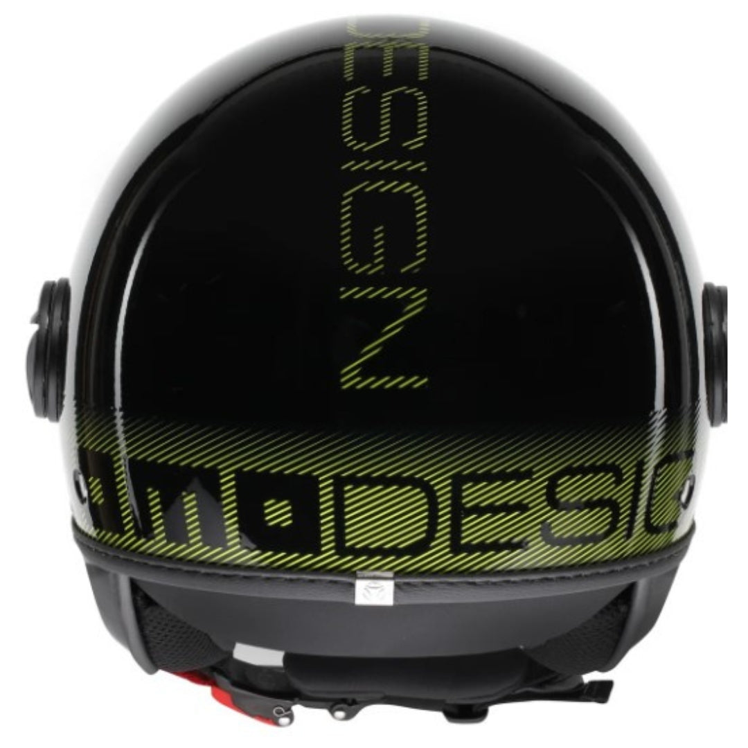 Casco Jet MomoDesign FGTR Classic Stripes - Nero Lucido/Giallo Fluo - E2206