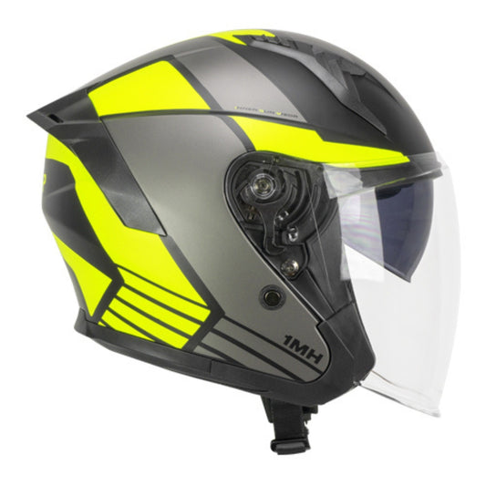 Casco Jet SKA-P 1MHE Jedi Sport Nero Giallo Fluo Opaco