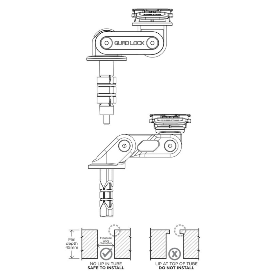 Quad Lock - Supporto Per Canotto Piastra di Sterzo