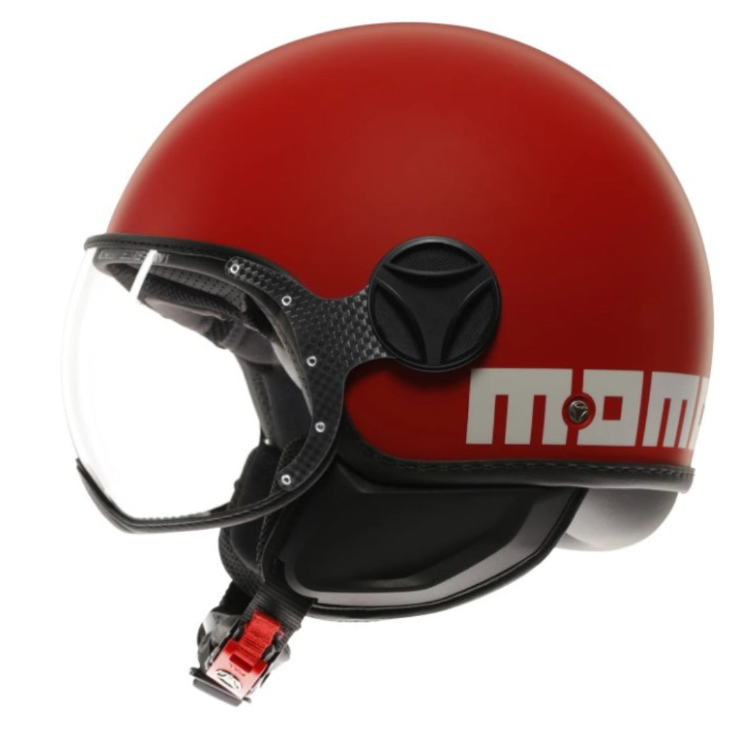 Casco Jet MomoDesign FGTR Classic Candy - Rosso Opaco/Bianco - E2206