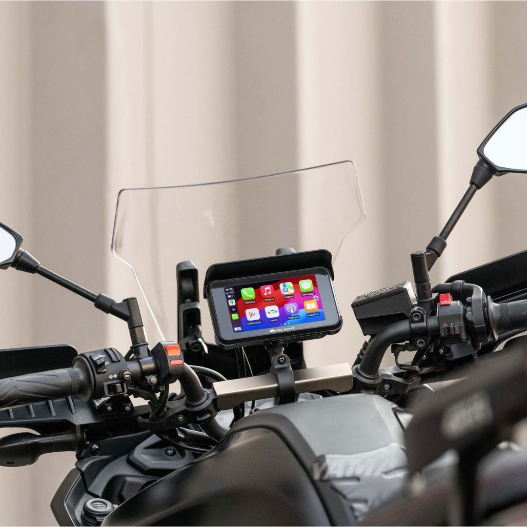 Midland Mirroring 5" TouchScreen + 2 DashCam + 2 Sensori Pressione Gomme - BikePlay Guardian