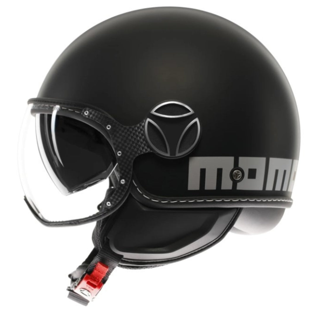 Casco Jet MomoDesign FGTR EVO Mono - Nero Opaco/Silver - E2206