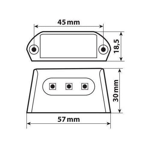 Luce Targa Lampa A-Ion 3 Led SMD 12V