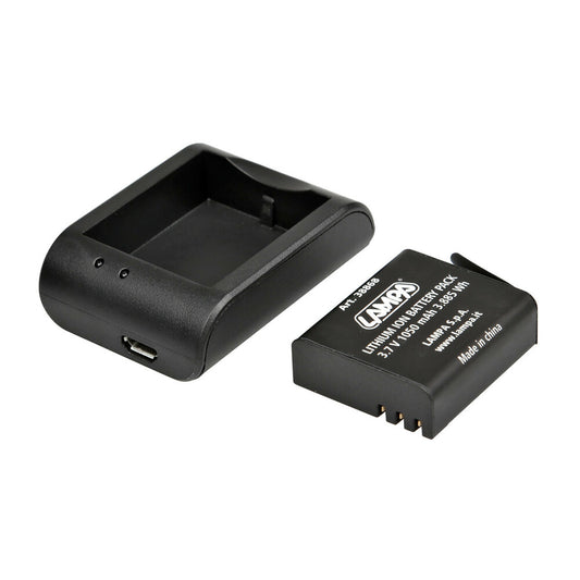 Battery Charger Kit + Additional Battery For Action Cam