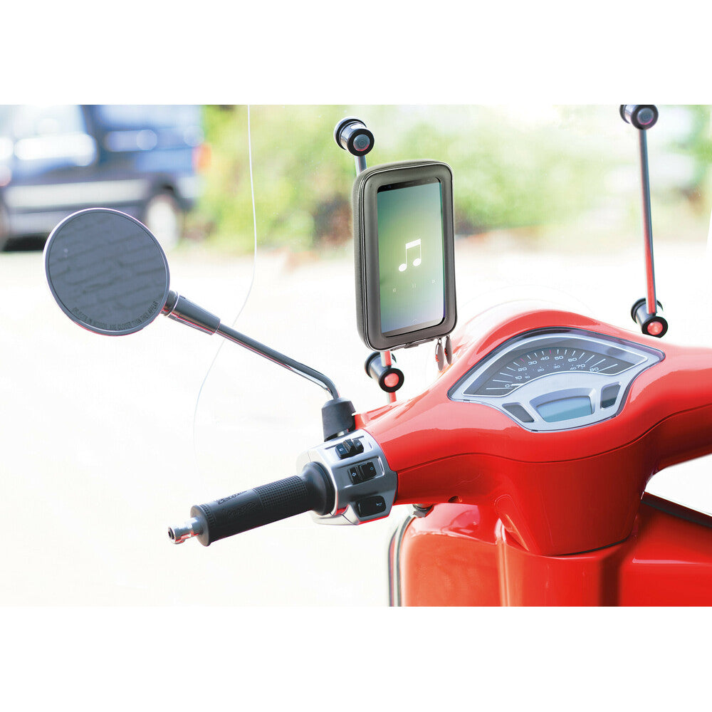 Motorcycle and Scooter Phone Holder Mirror / Windshield Attachment